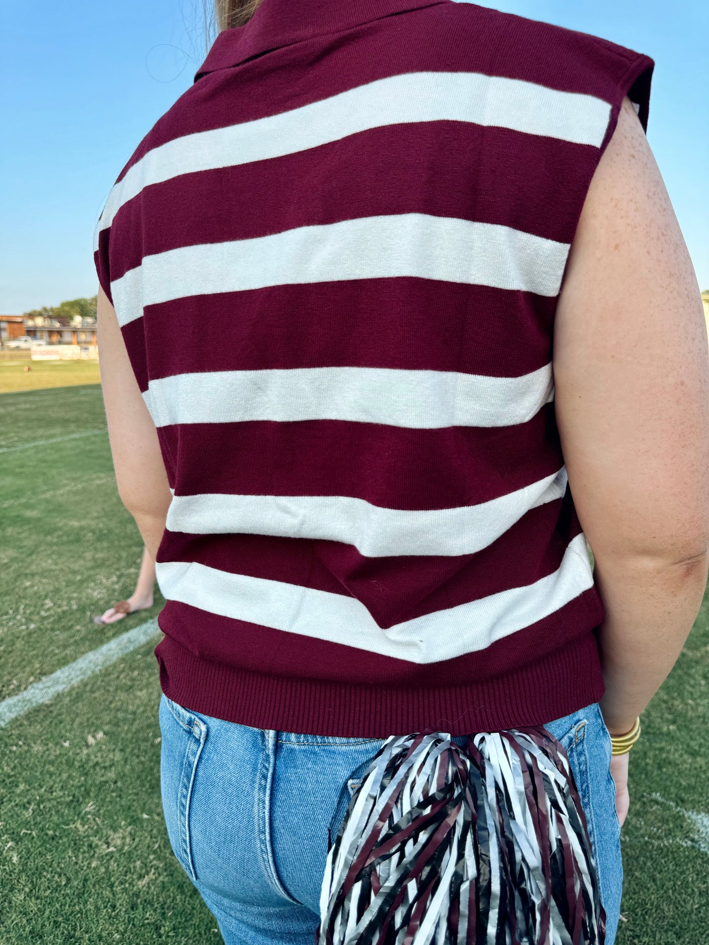 “MAROON & WHITE” Top