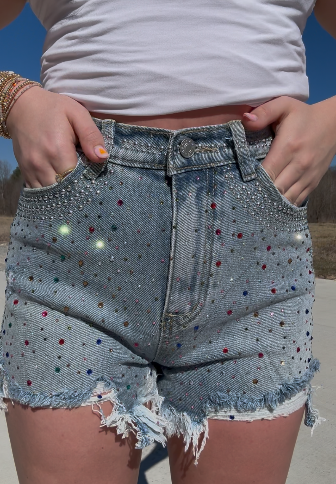 Dazzled Denim Shorts