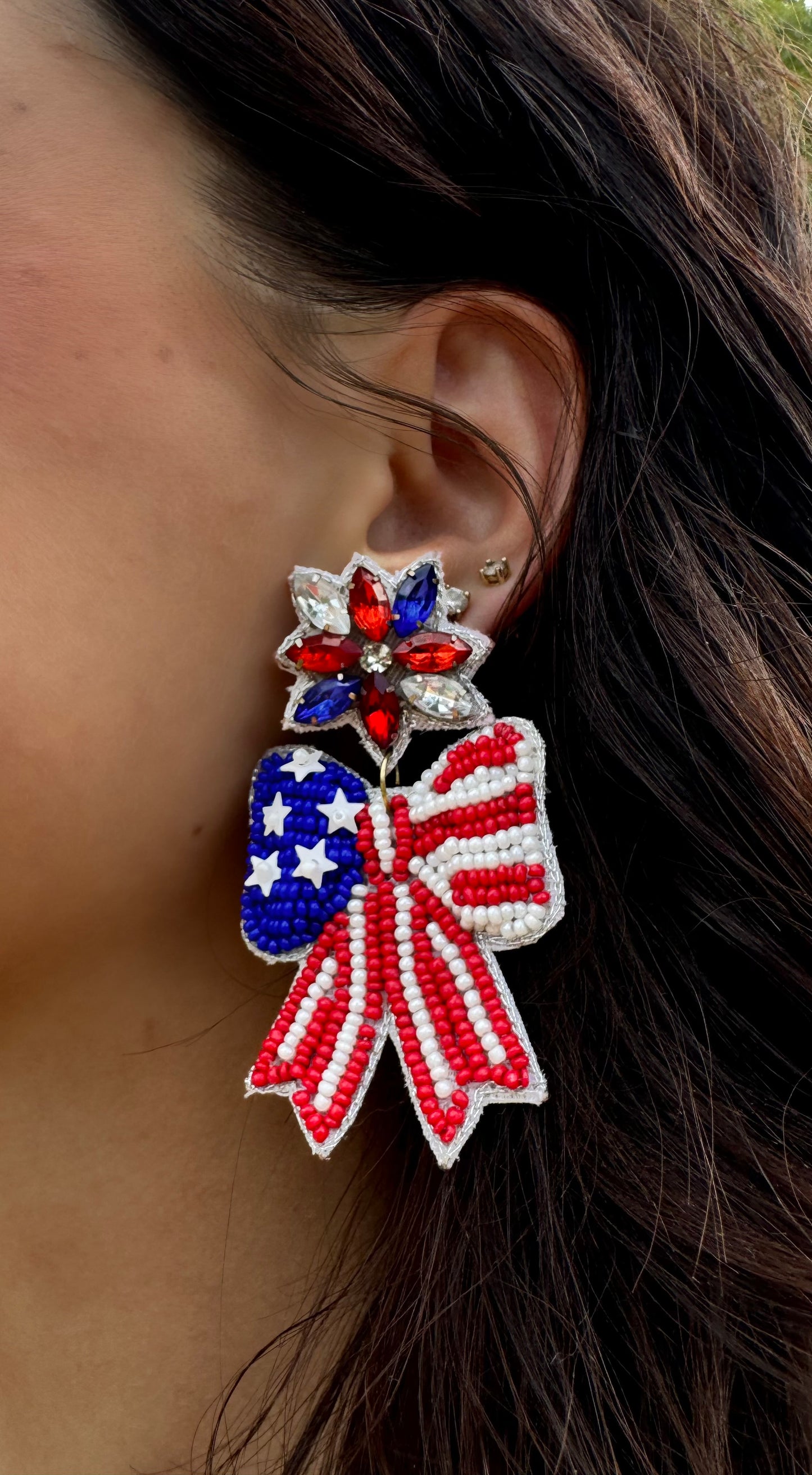 Patriotic Bow Earrings (50% off!!)