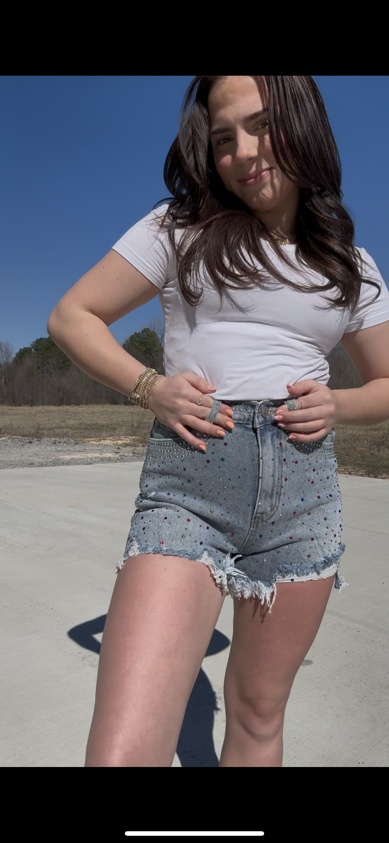 Dazzled Denim Shorts