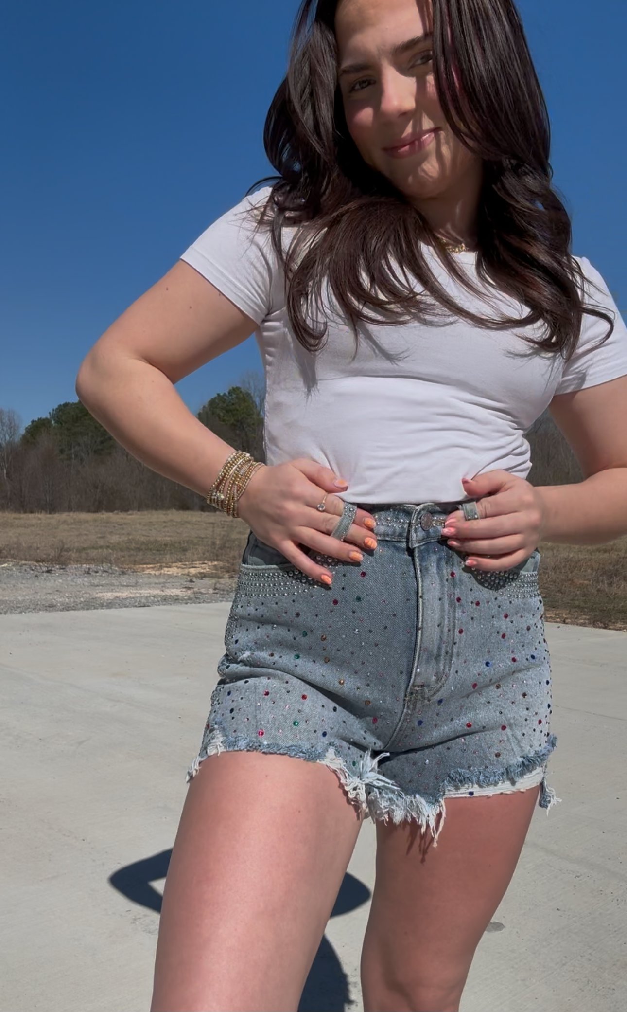 Dazzled Denim Shorts