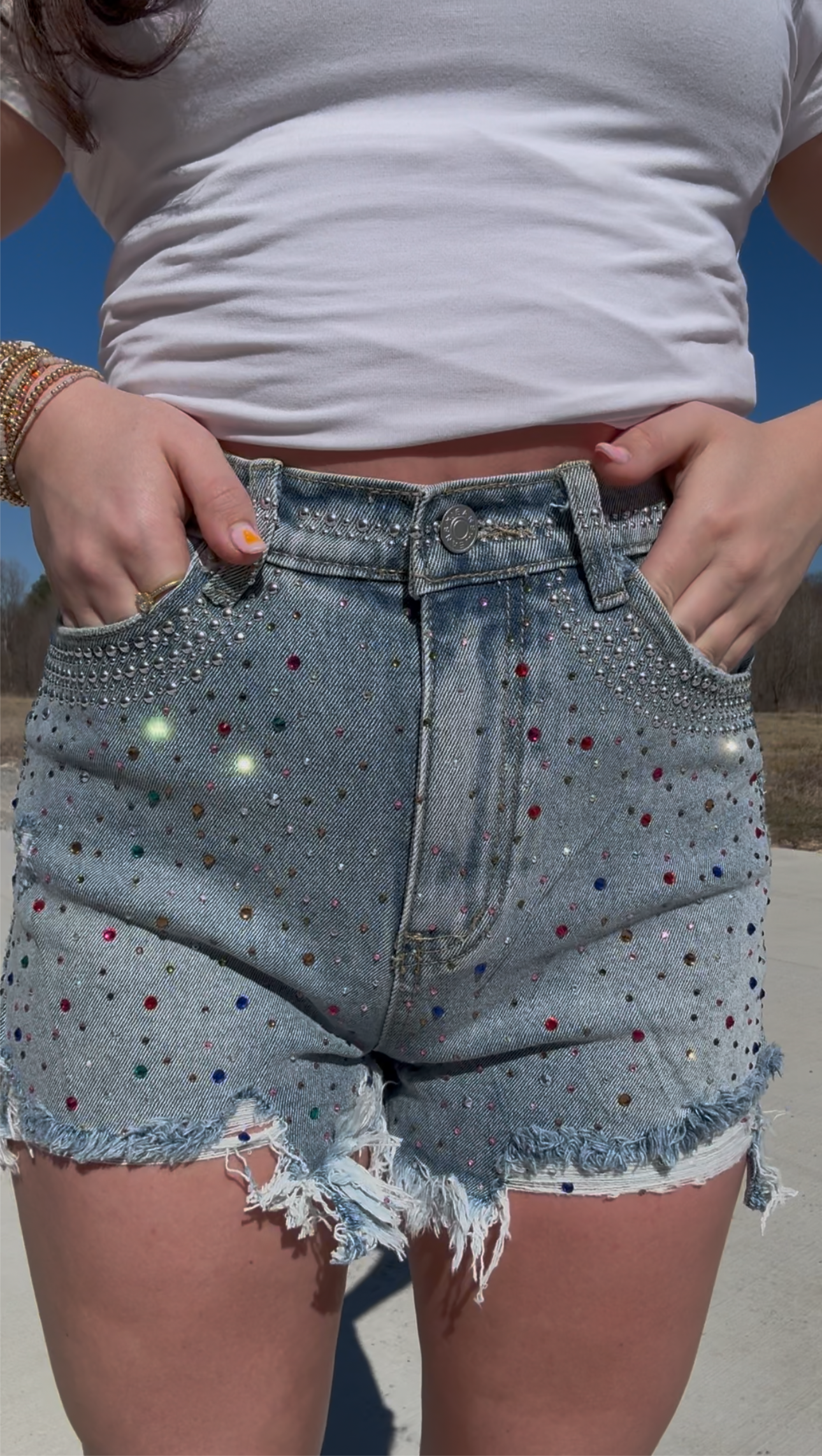 Dazzled Denim Shorts