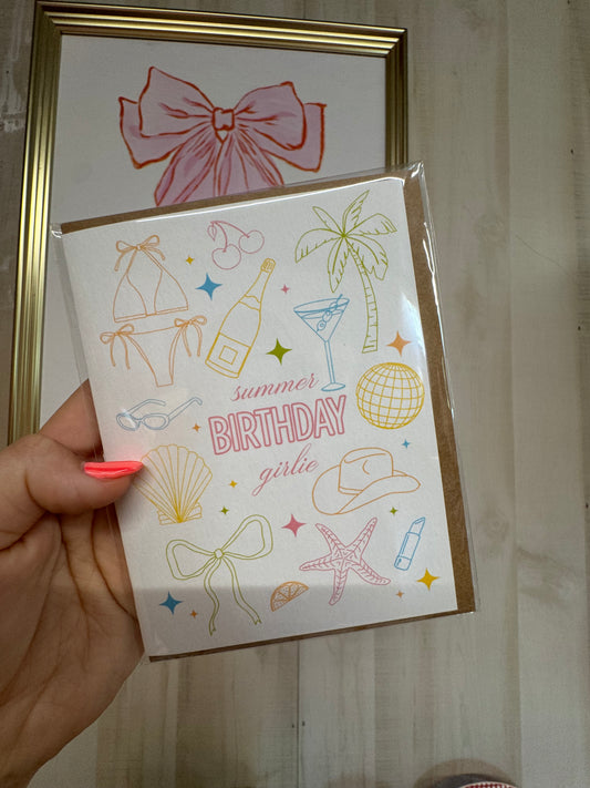 Summer Bday Girly Card