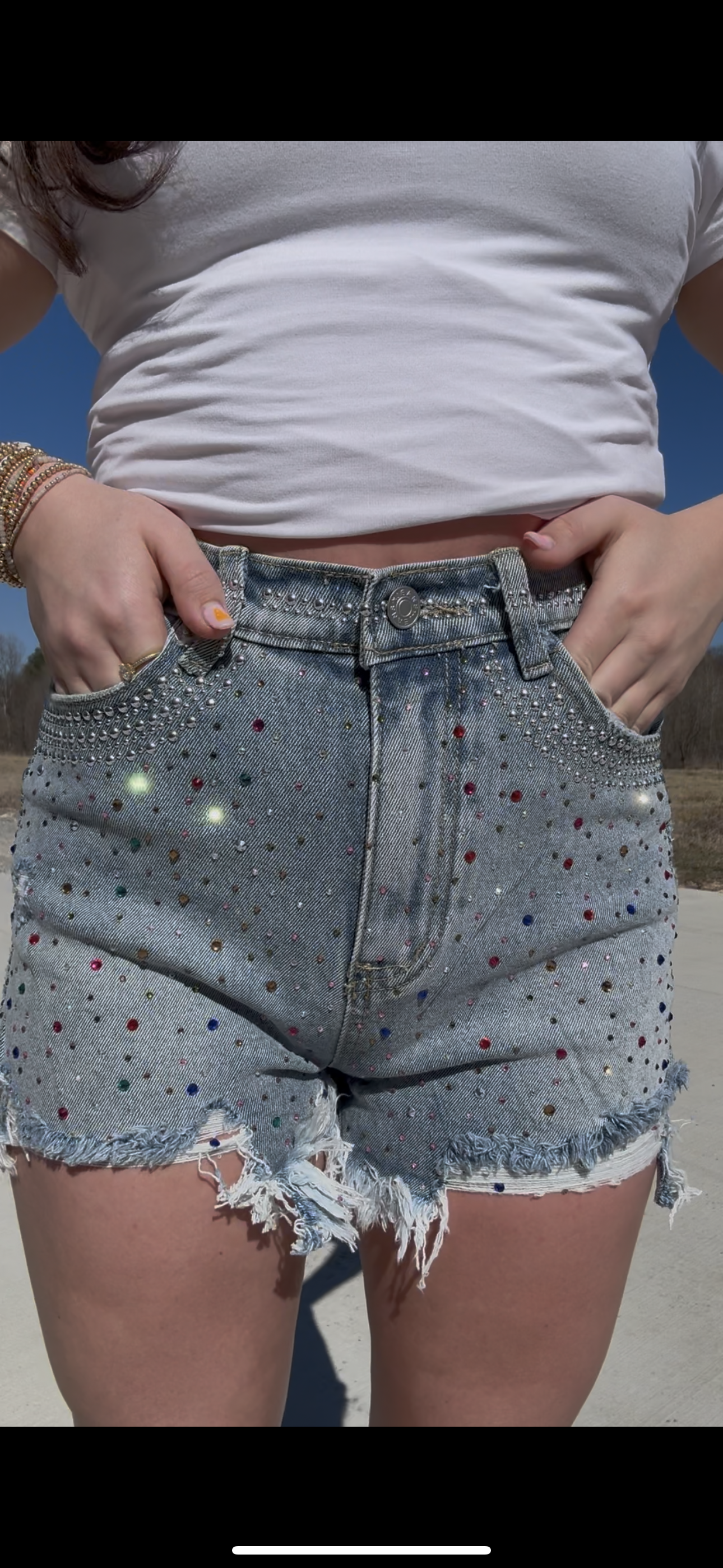 Dazzled Denim Shorts